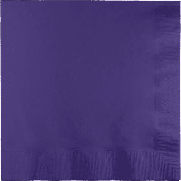 A purple paper napkin with the word " purple " written on it.