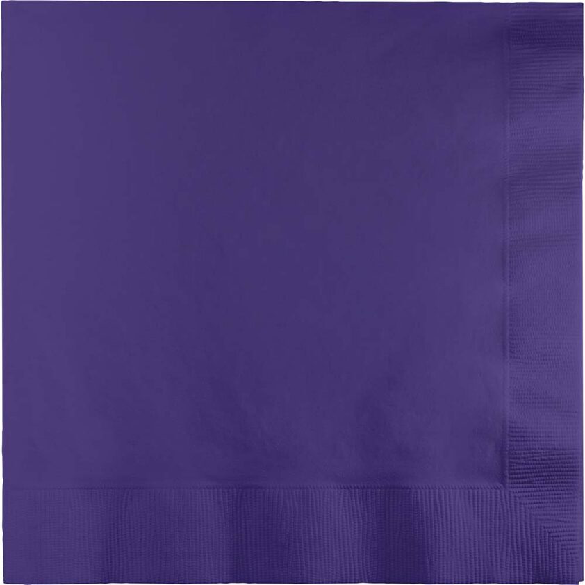 A purple paper napkin with the word " purple " written on it.