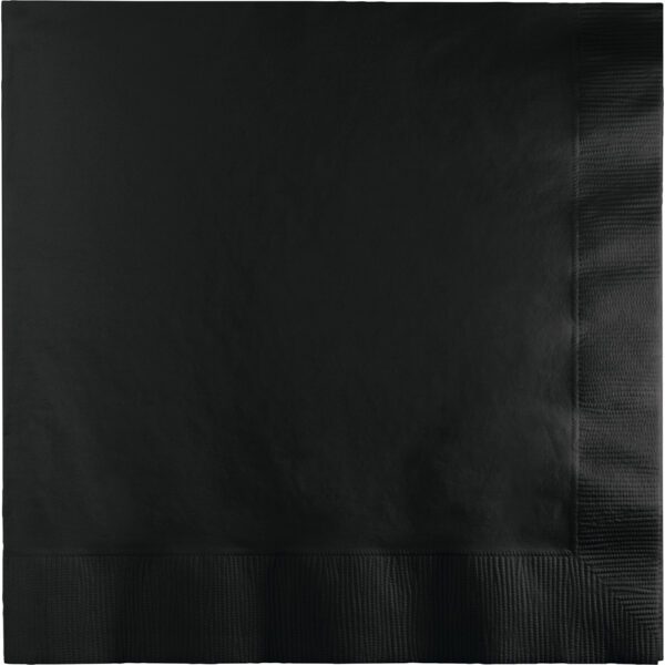 A black paper napkin is shown.